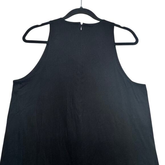 Madewell Black Cotton Tank Midi Dress Sz 10 Split Hem Panel Front Minimalist - Picture 4 of 6